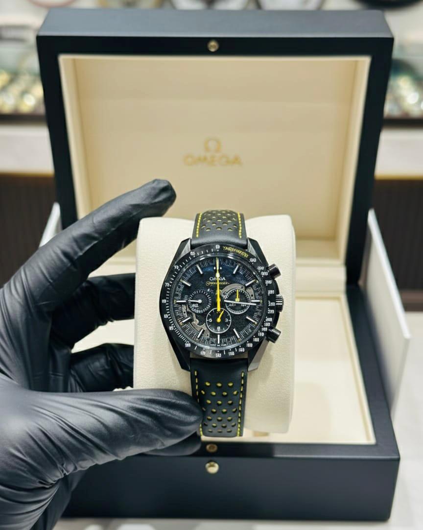 Omega Speedmaster Racing – Co-Axial Master | Black Dial | Yellow Accents |