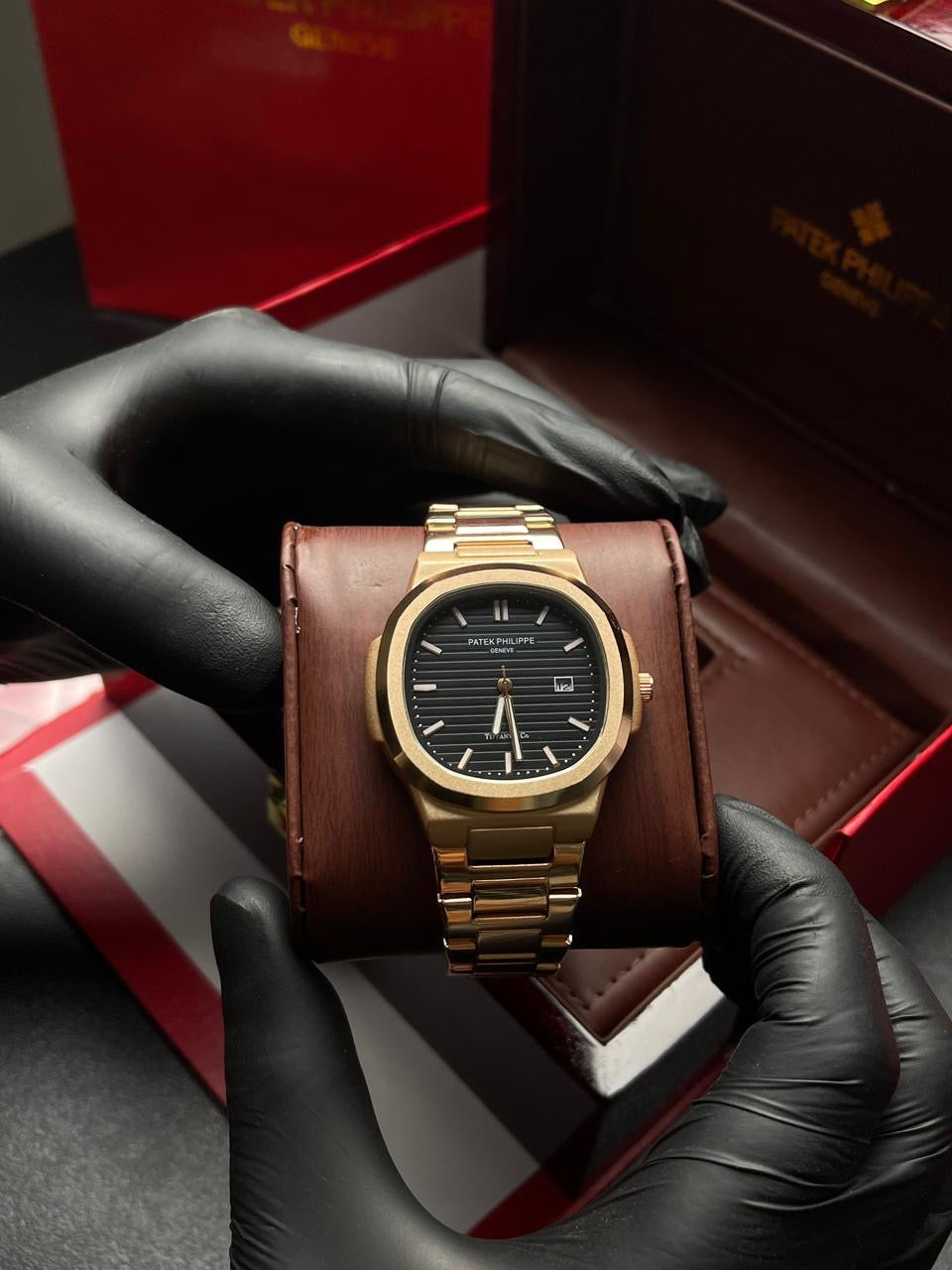 Patek Phillipe Geneve | Master Quality | Date Working | Stainless steel | Rose Gold Black