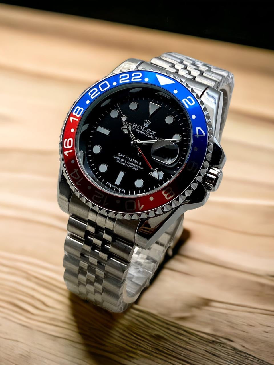 ROLEX GMT MASTER II | DATE JUST | MASTER QUALITY | STAINLESS STEEL | COLA DIAL