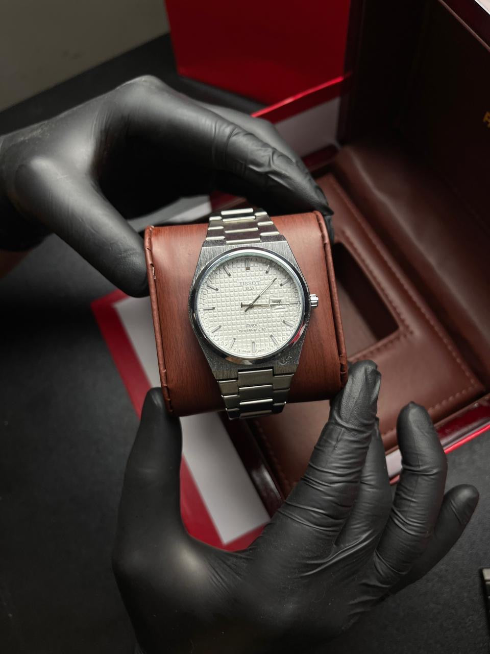 Tissot PRX 1853 | Silver Chain | White Texture dial | Stainless steel | Date Working