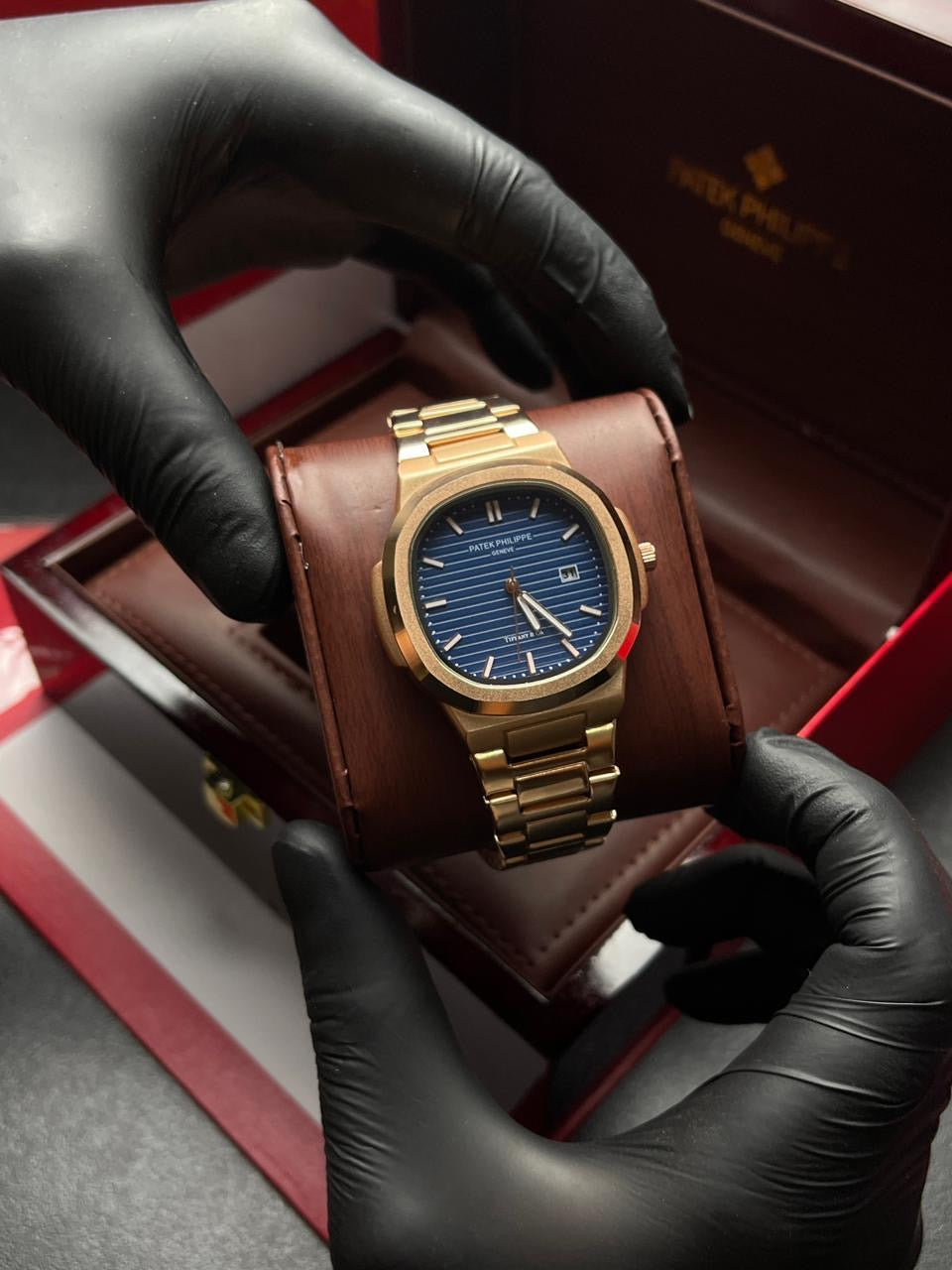 Patek Phillipe Geneve | Master Quality | Date Working | Stainless steel | Rose Gold Blue
