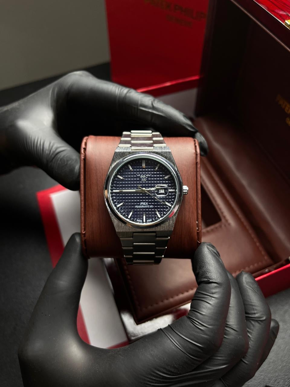 Tissot PRX 1853 | Silver Chain | Blue Texture dial | Stainless steel | Date Working