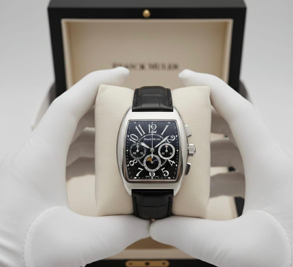 Franck Muller – Cintrée Curvex Chronograph – Stainless Steel (Black Dial)